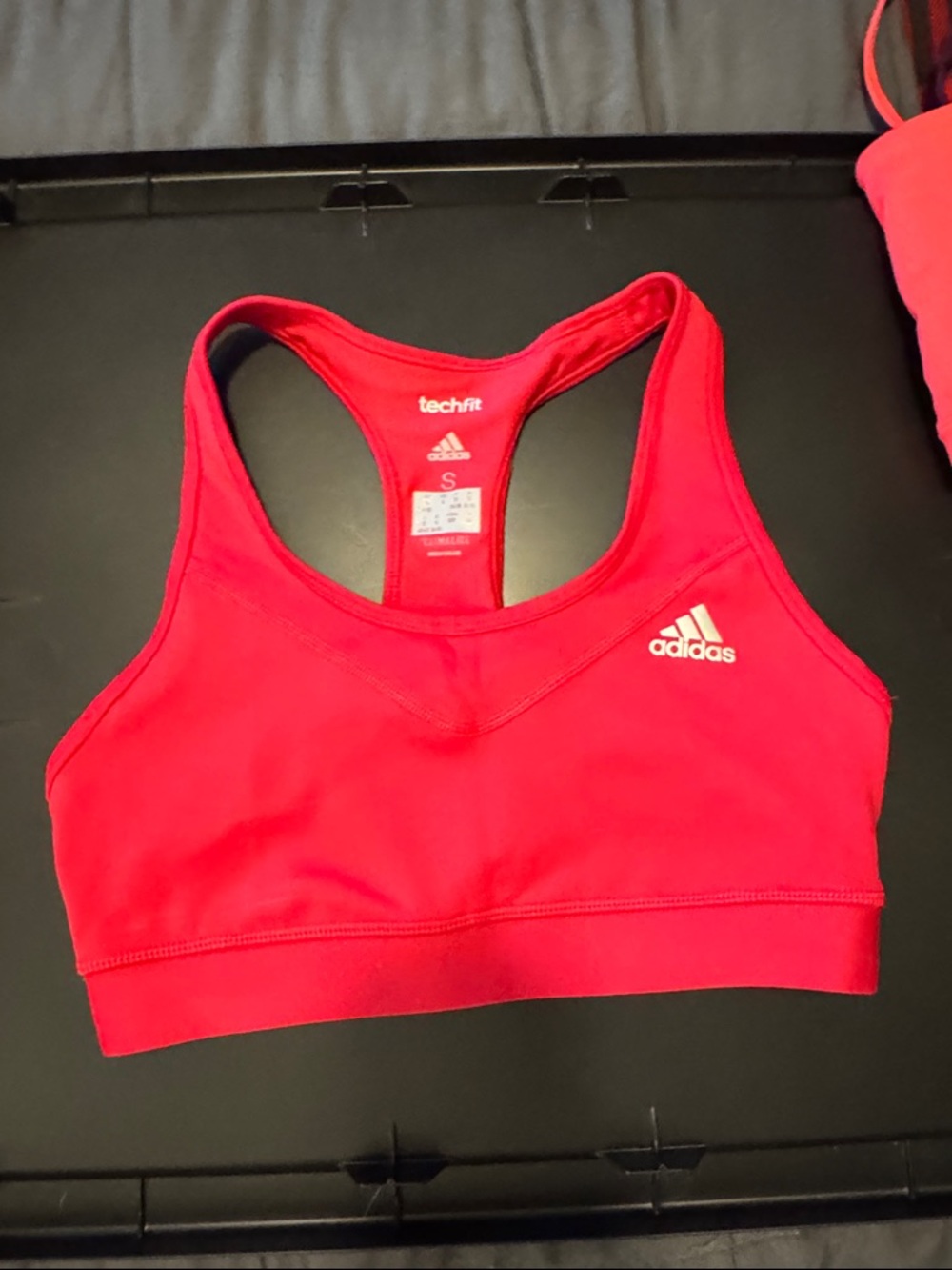 adidas Red Racerback Techfit Swim Bikini Top